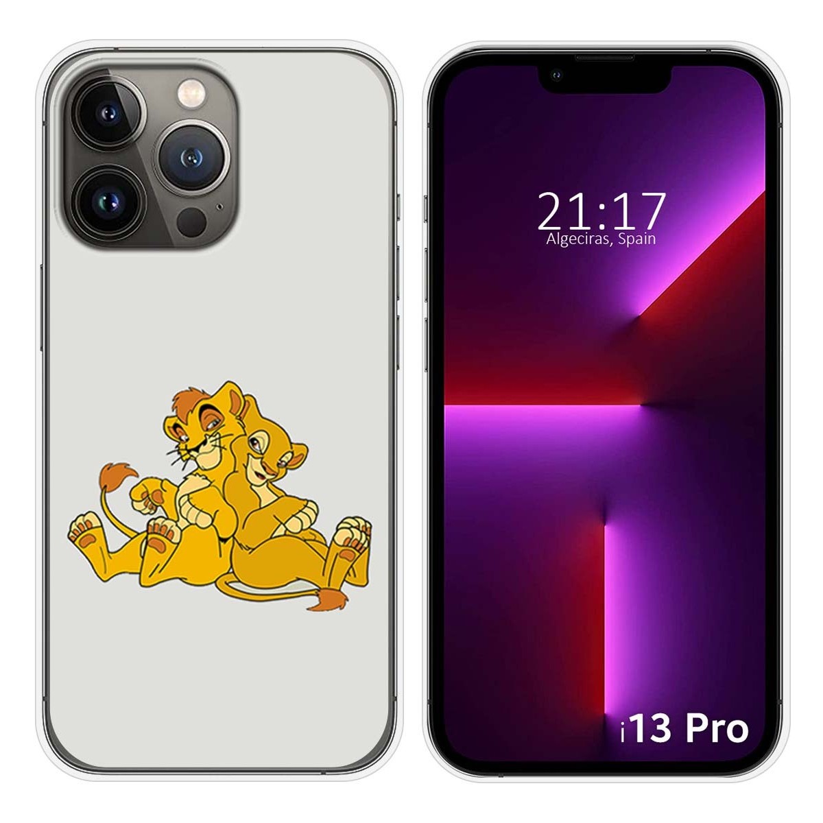 Funda Silicona compatible con iPhone 13 Pro (6.1) diseño Leones Dibujos
