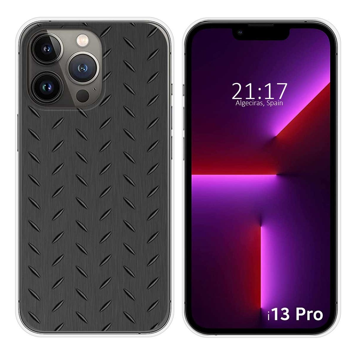 Funda Silicona compatible con iPhone 13 Pro (6.1) diseño Metal Dibujos