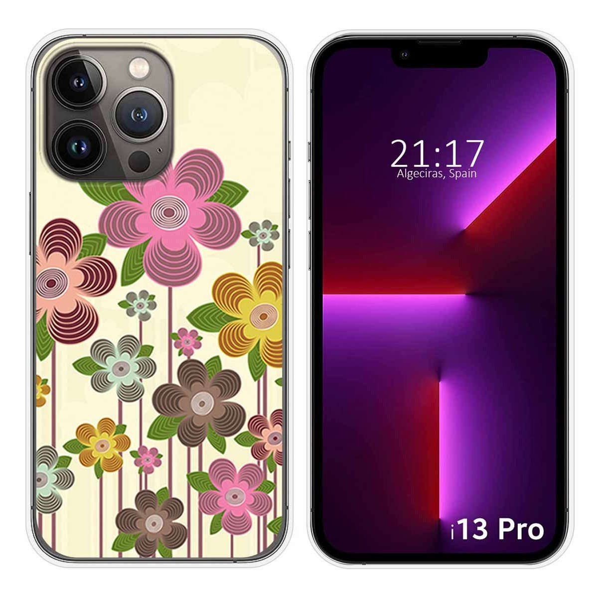 Funda Silicona compatible con iPhone 13 Pro (6.1) diseño Primavera En Flor Dibujos