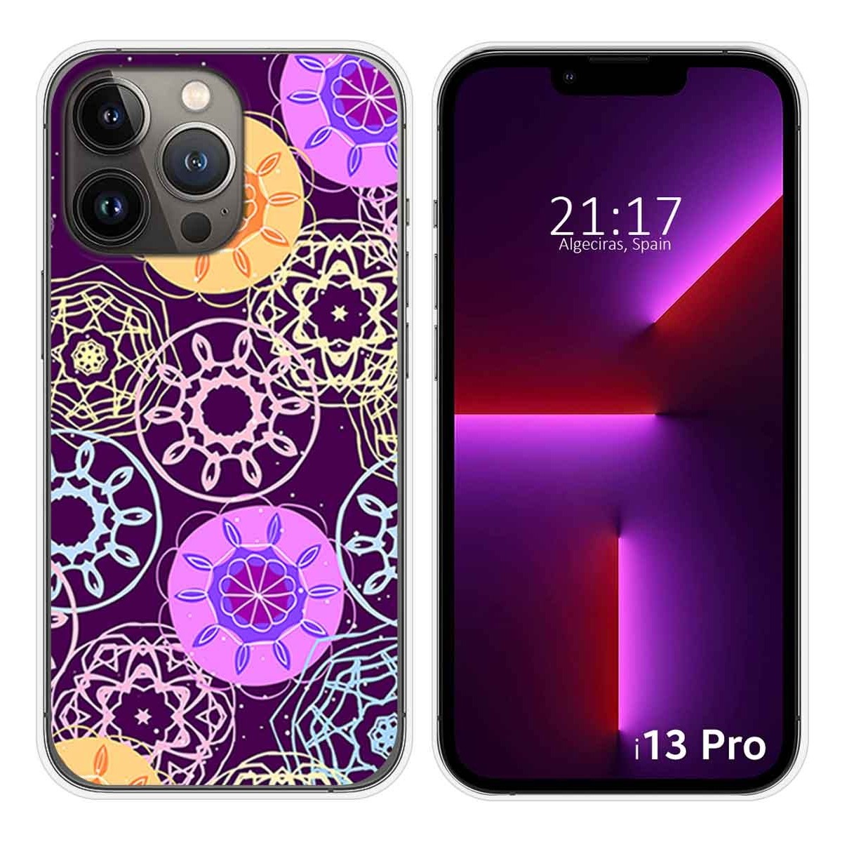 Funda Silicona compatible con iPhone 13 Pro (6.1) diseño Radial Dibujos
