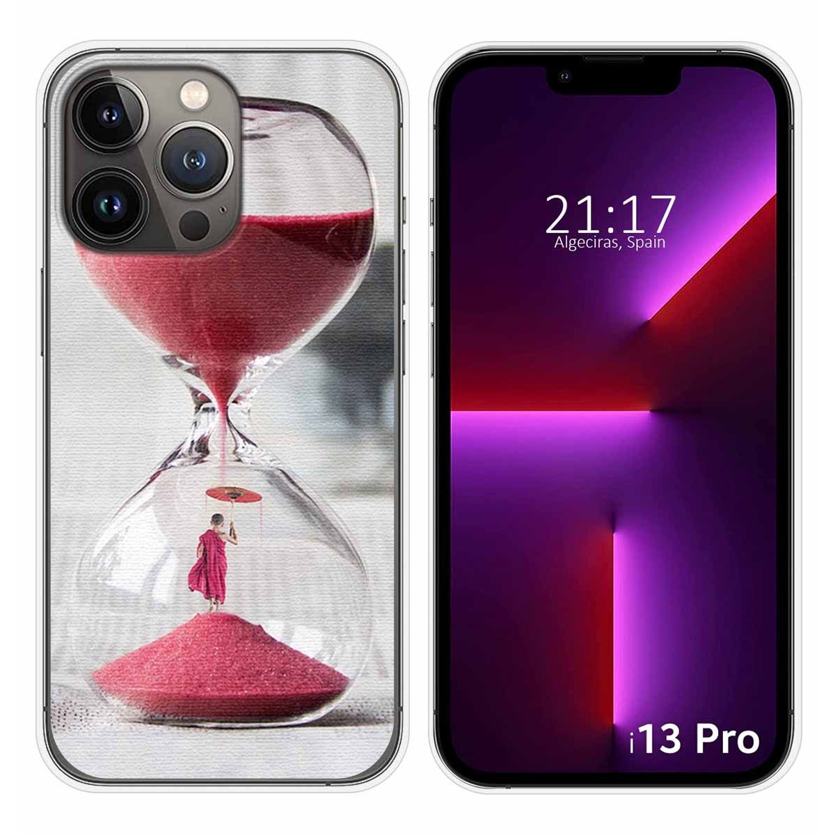Funda Silicona compatible con iPhone 13 Pro (6.1) diseño Reloj Dibujos