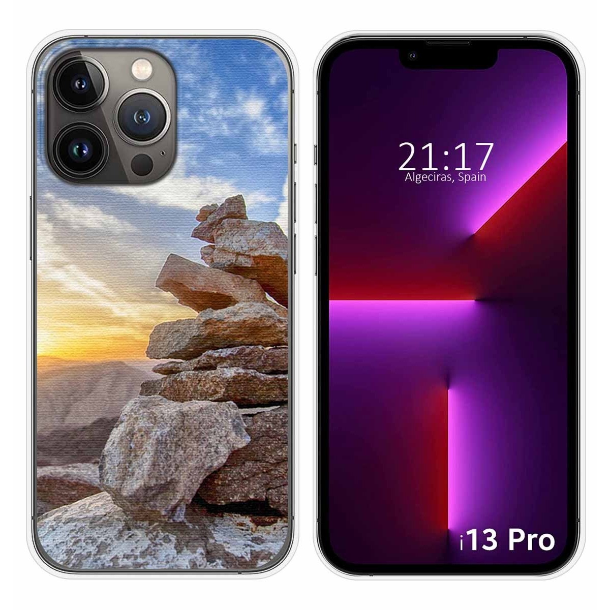 Funda Silicona compatible con iPhone 13 Pro (6.1) diseño Sunset Dibujos