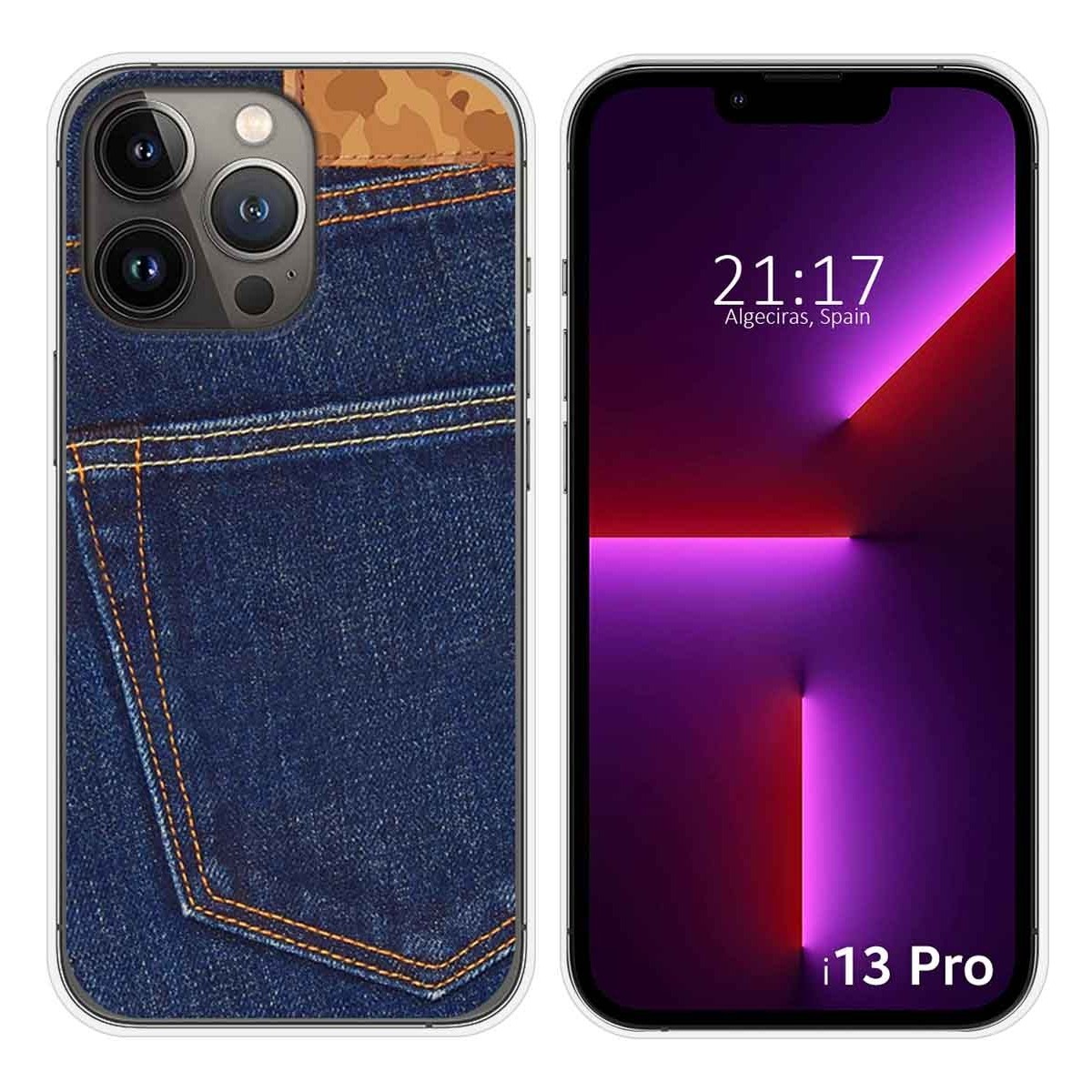 Funda Silicona compatible con iPhone 13 Pro (6.1) diseño Vaquero Dibujos