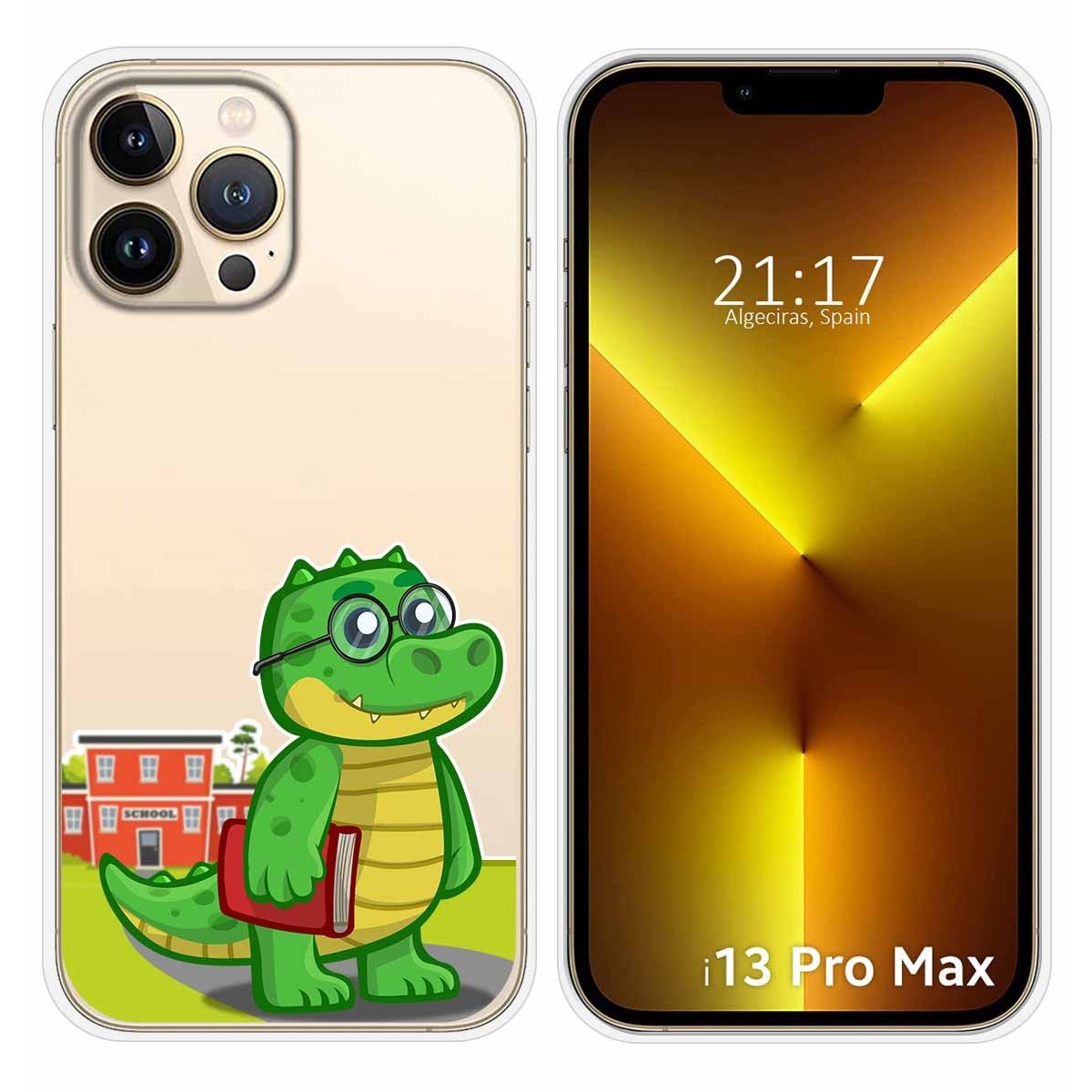 Funda Silicona Transparente compatible con iPhone 13 Pro Max (6.7) diseño Coco Dibujos