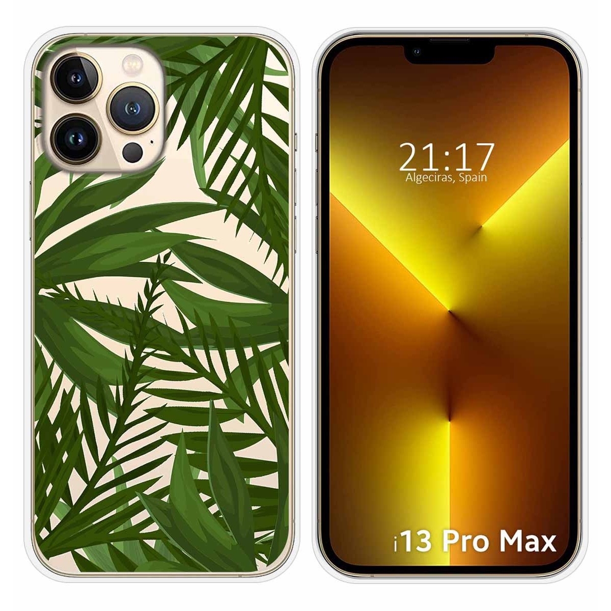 Funda Silicona Transparente compatible con iPhone 13 Pro Max (6.7) diseño Jungla Dibujos