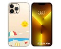 Funda Silicona Transparente compatible con iPhone 13 Pro Max (6.7) diseño Playa Dibujos