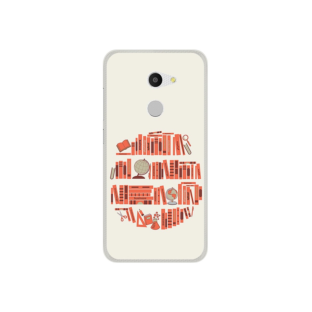 Funda Gel Tpu para Alcatel A3 (4G) Diseño Mundo Libro Dibujos