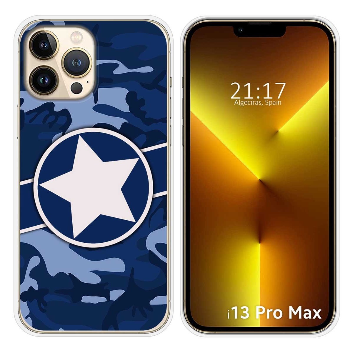 Funda Silicona compatible con iPhone 13 Pro Max (6.7) diseño Camuflaje 03 Dibujos