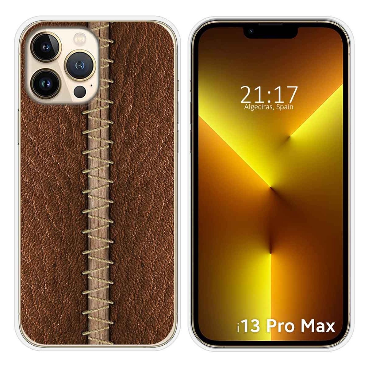 Funda Silicona compatible con iPhone 13 Pro Max (6.7) diseño Cuero 01 Dibujos