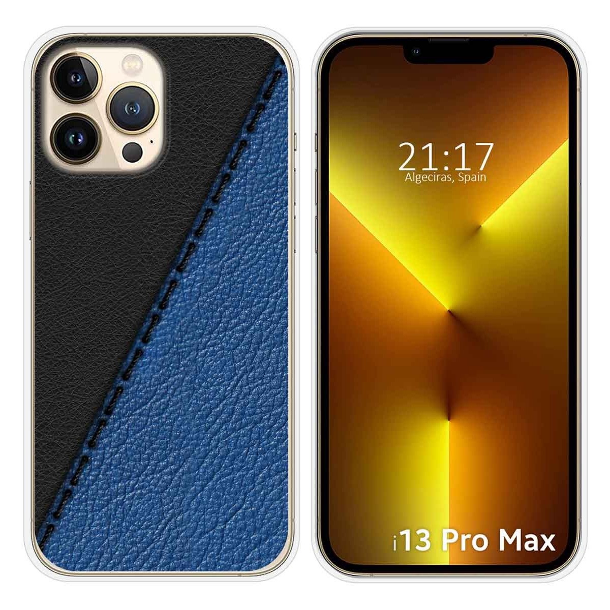 Funda Silicona compatible con iPhone 13 Pro Max (6.7) diseño Cuero 02 Dibujos