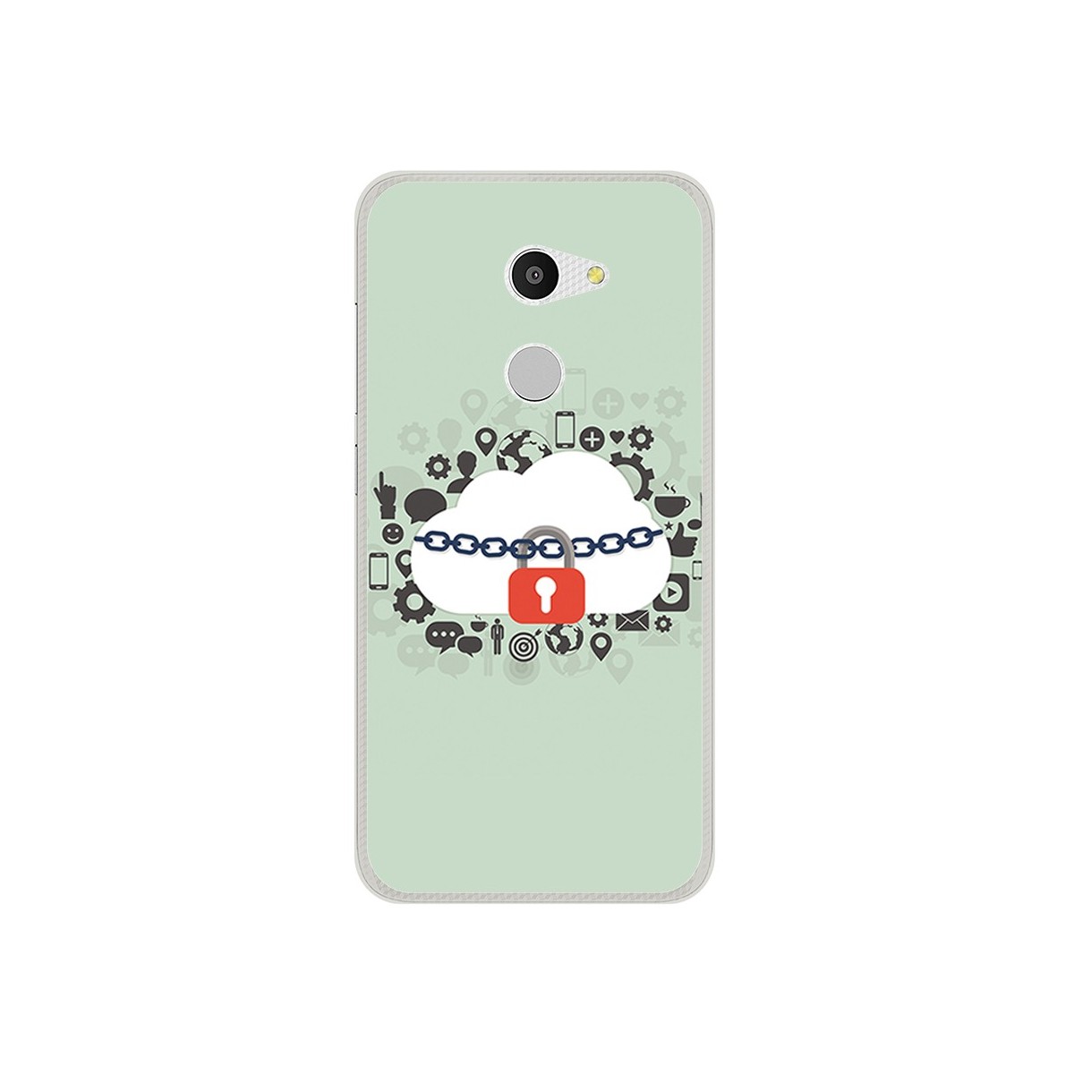 Funda Gel Tpu para Alcatel A3 (4G) Diseño Nube Dibujos