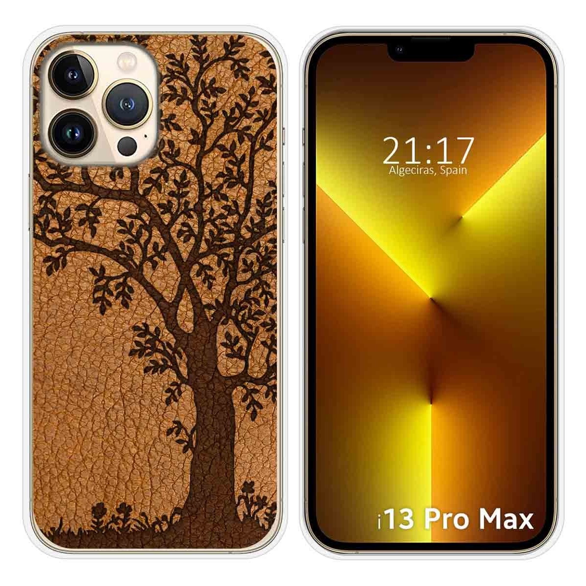 IPhone 15 Pro Max (6.7) Funda Gel Tpu Silicona dibujo Madera 02