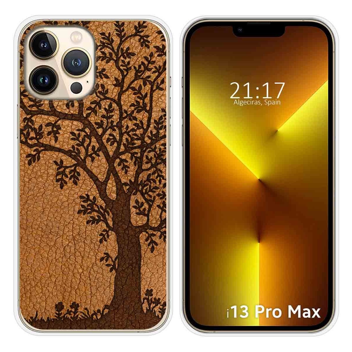 Funda Silicona compatible con iPhone 13 Pro Max (6.7) diseño Cuero 03 Dibujos