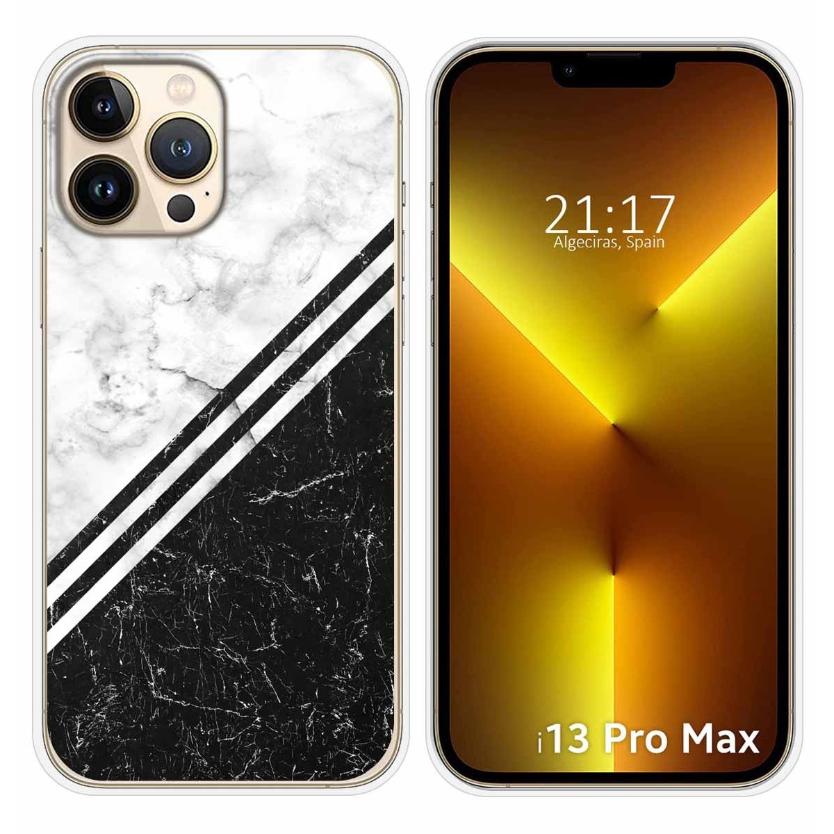 Funda Silicona compatible con iPhone 13 Pro Max (6.7) diseño Mármol 01 Dibujos