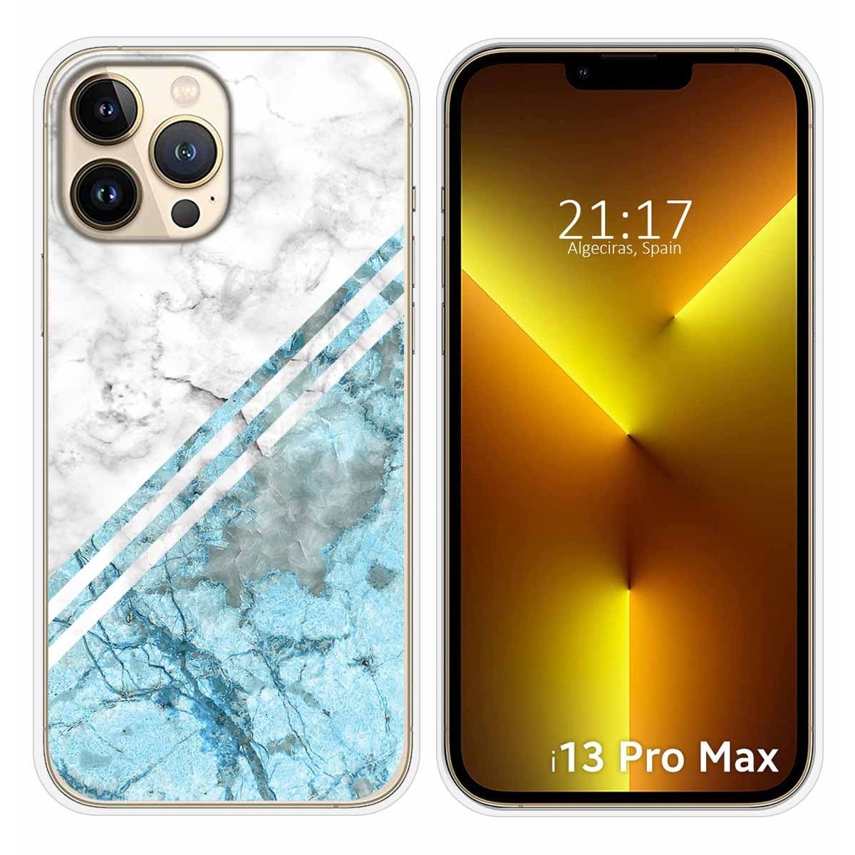 Funda Silicona compatible con iPhone 13 Pro Max (6.7) diseño Mármol 02 Dibujos