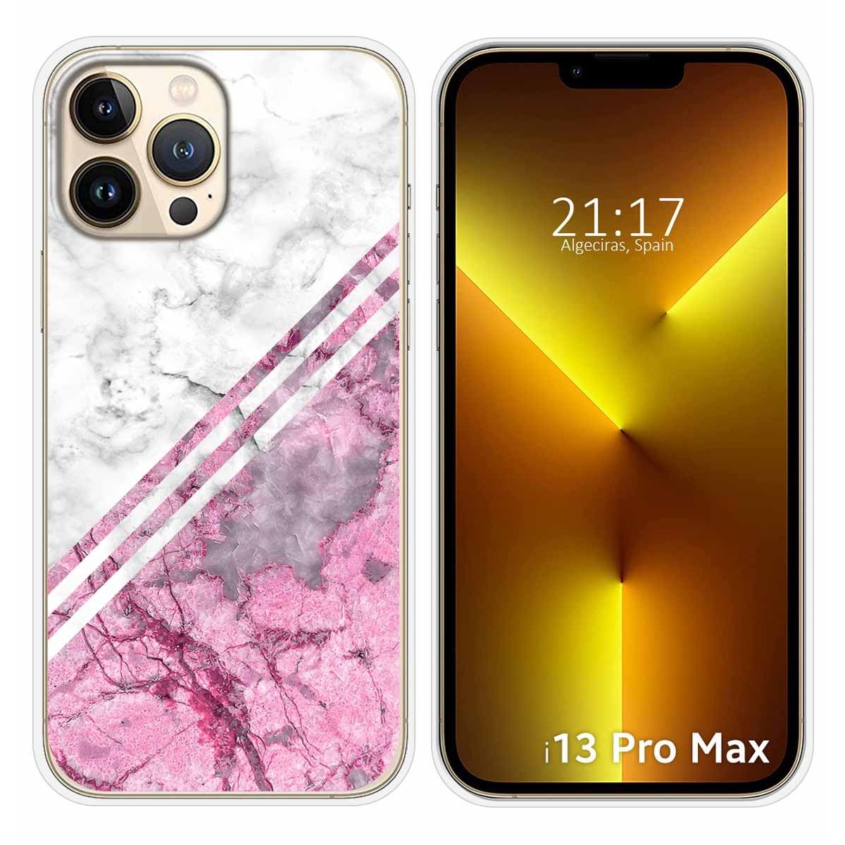 Funda Silicona compatible con iPhone 13 Pro Max (6.7) diseño Mármol 03 Dibujos