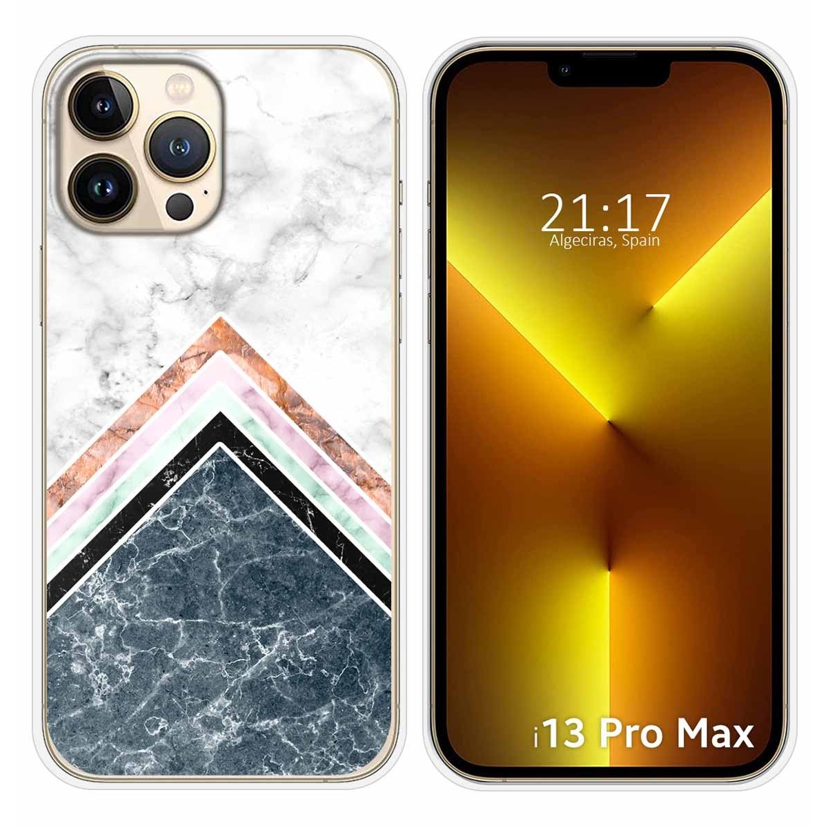 Funda Silicona compatible con iPhone 13 Pro Max (6.7) diseño Mármol 05 Dibujos