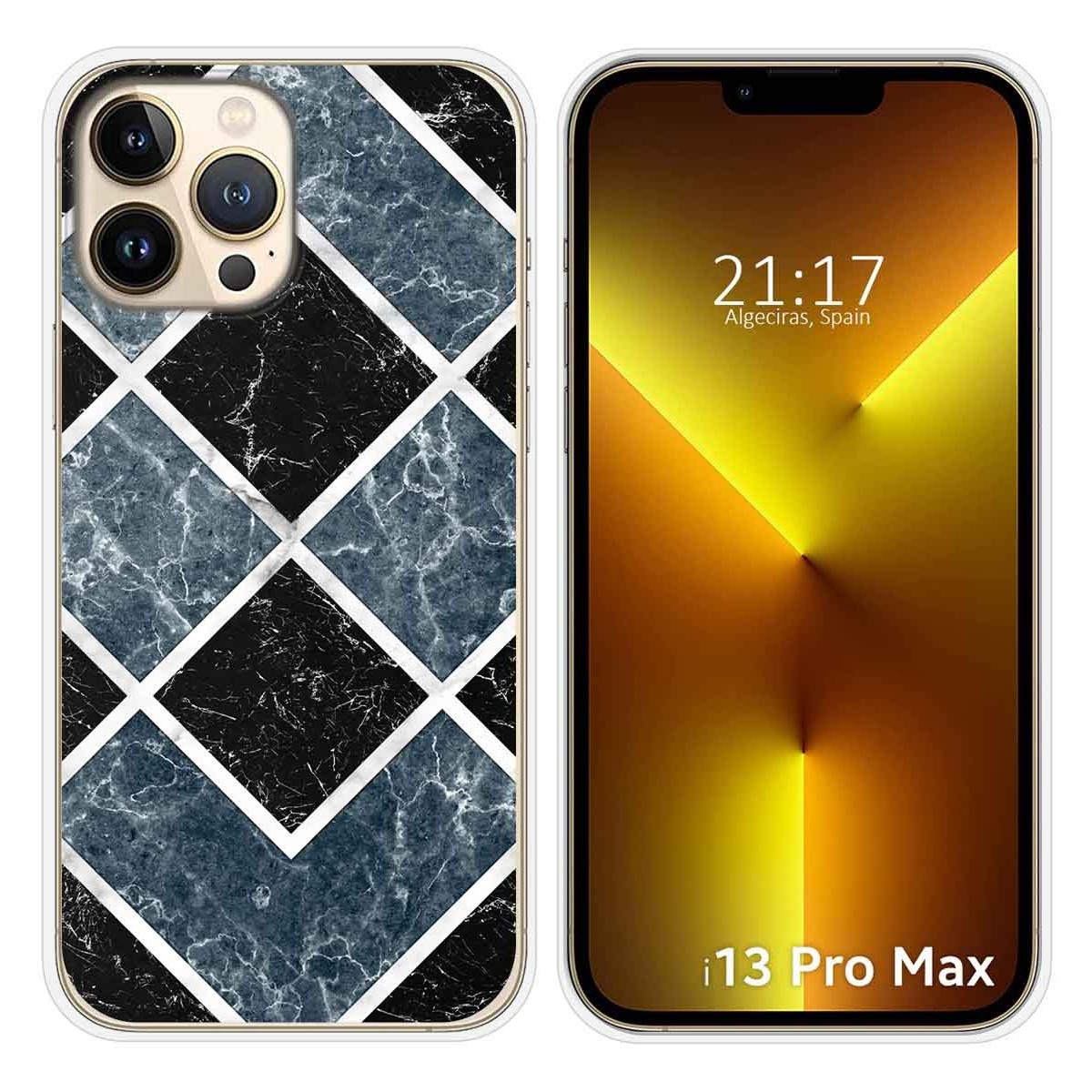 Funda Silicona compatible con iPhone 13 Pro Max (6.7) diseño Mármol 06 Dibujos