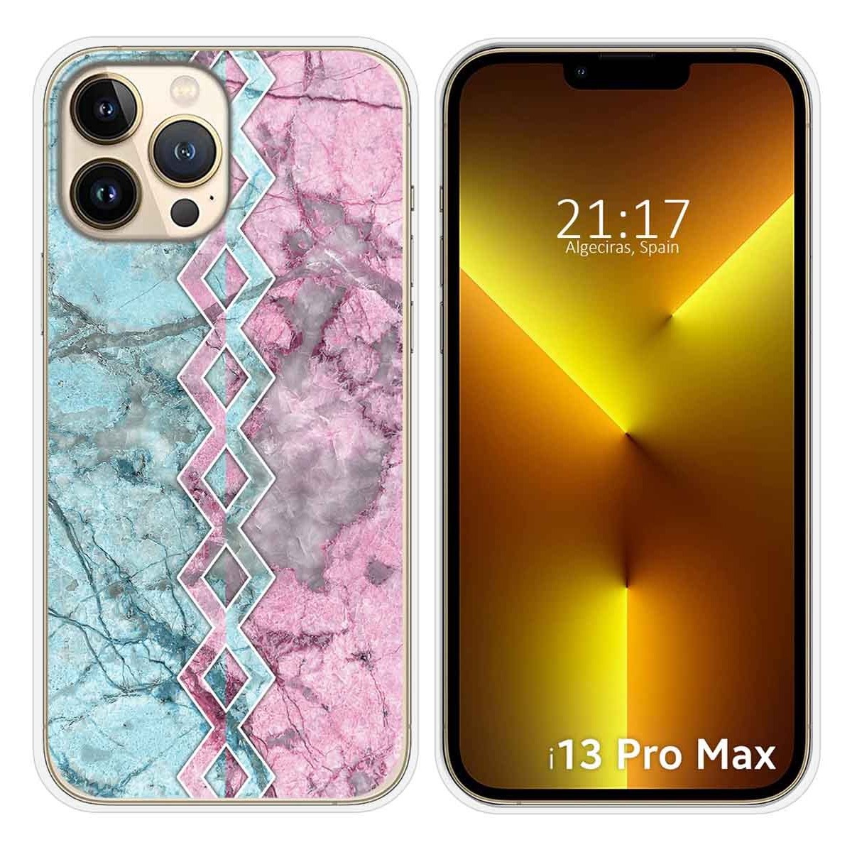 Funda Silicona compatible con iPhone 13 Pro Max (6.7) diseño Mármol 08 Dibujos