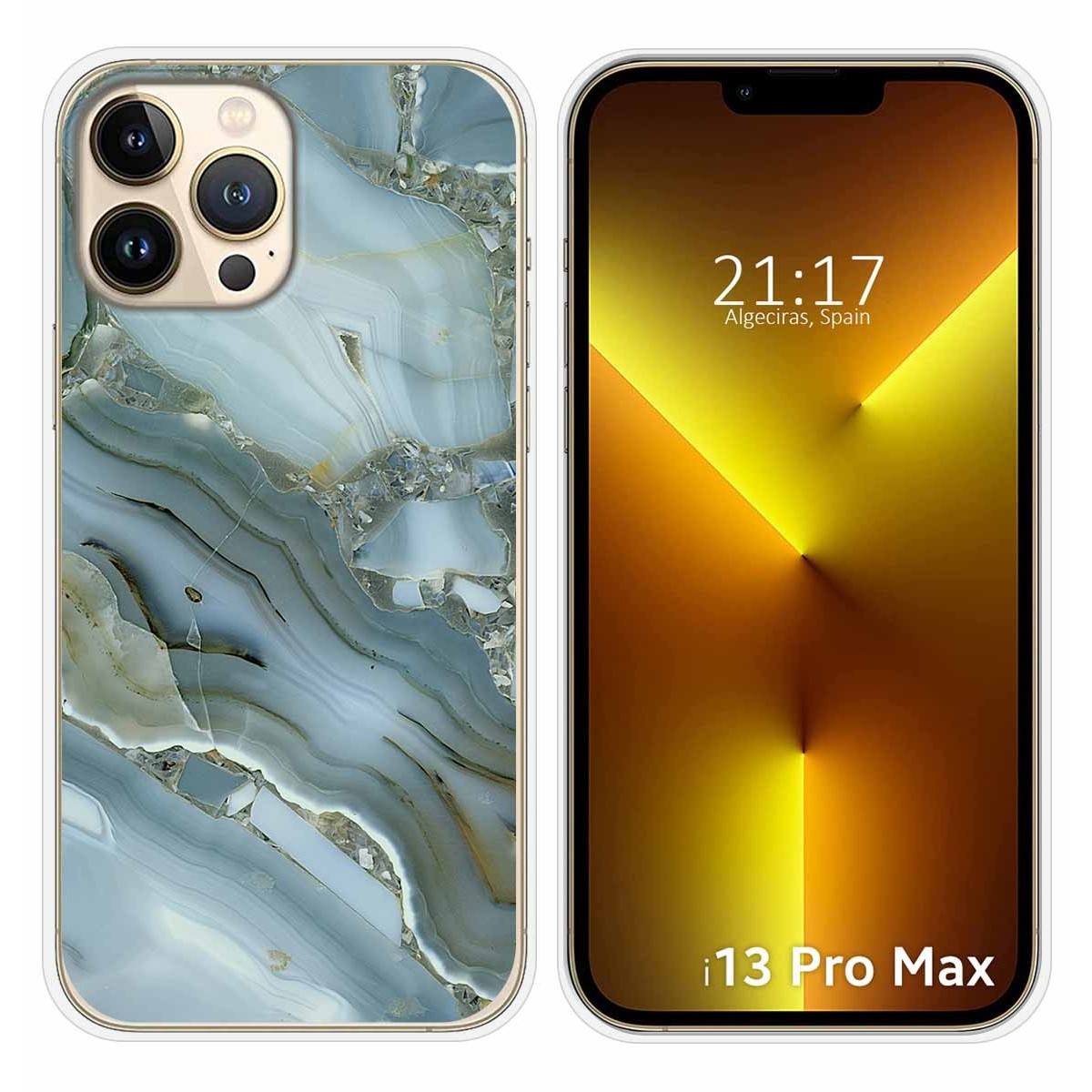 Funda Silicona compatible con iPhone 13 Pro Max (6.7) diseño Mármol 09 Dibujos