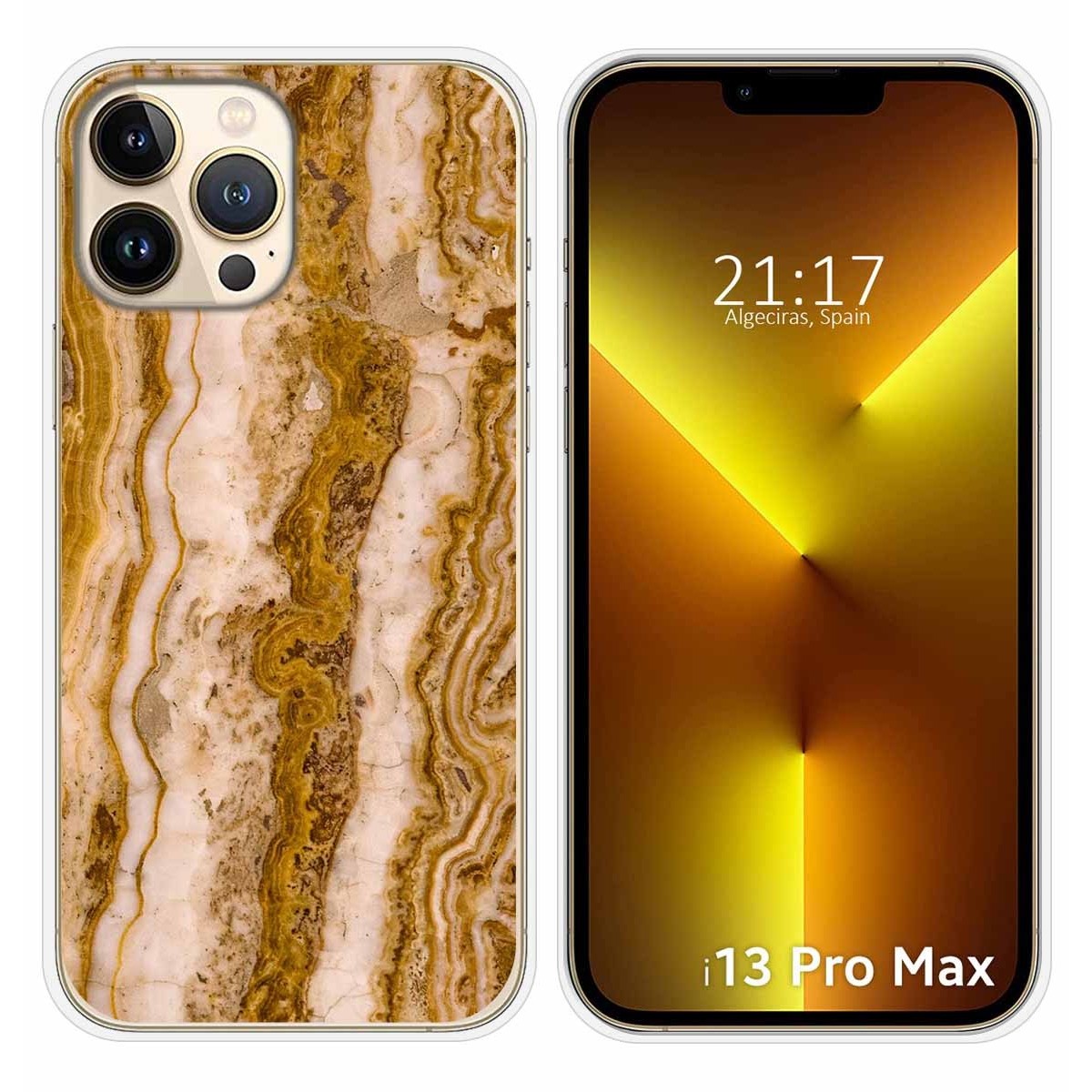 Funda Silicona compatible con iPhone 13 Pro Max (6.7) diseño Mármol 10 Dibujos