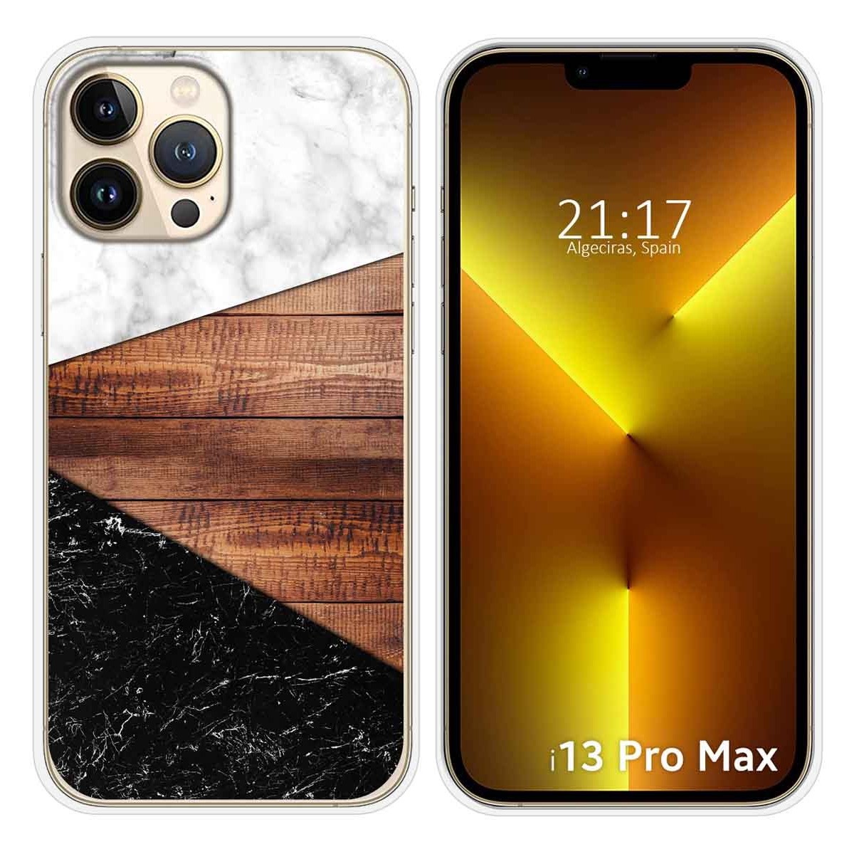 Funda Silicona compatible con iPhone 13 Pro Max (6.7) diseño Mármol 11 Dibujos