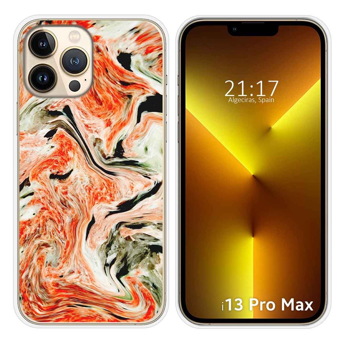 Funda Silicona compatible con iPhone 13 Pro Max (6.7) diseño Mármol 12 Dibujos