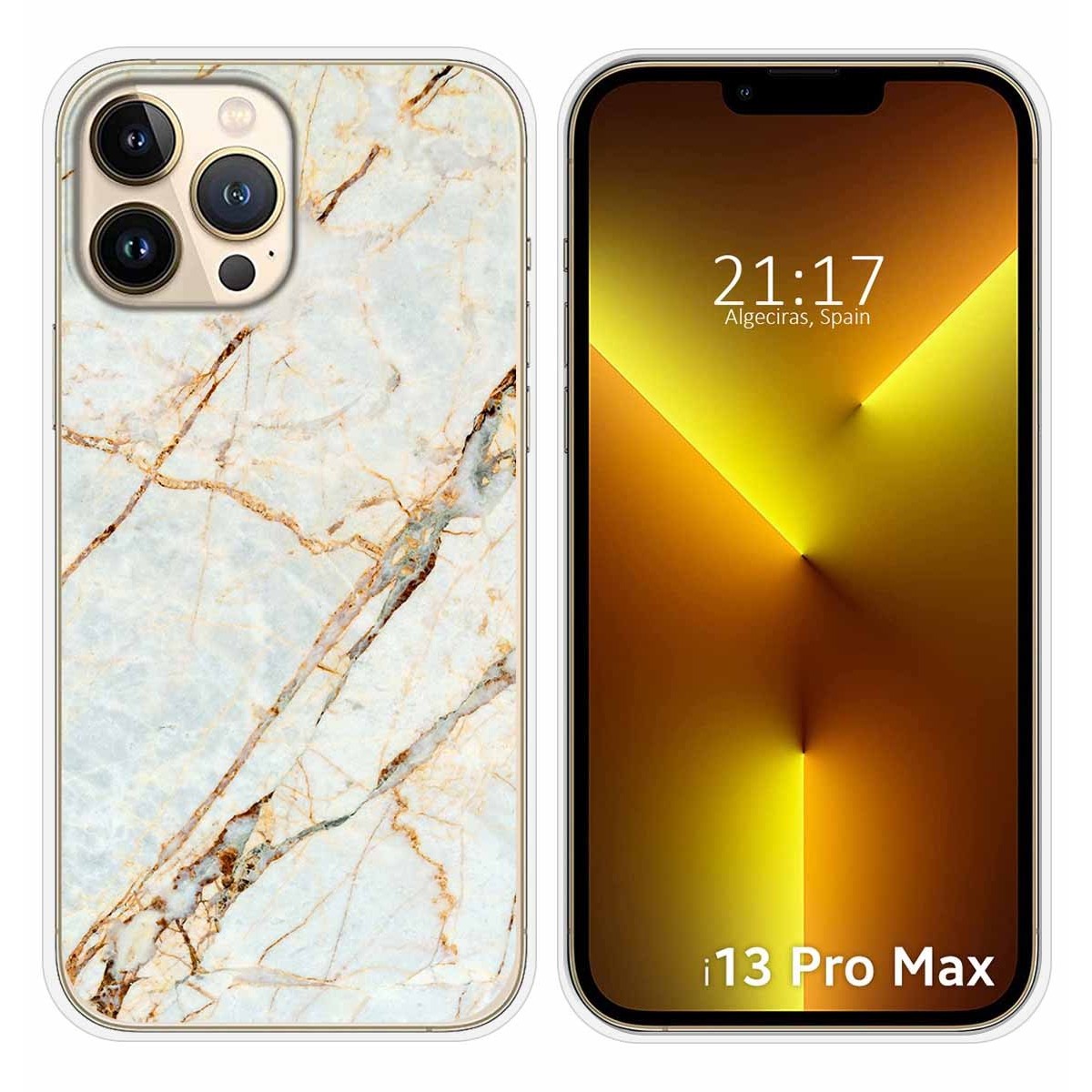 Funda Silicona compatible con iPhone 13 Pro Max (6.7) diseño Mármol 13 Dibujos