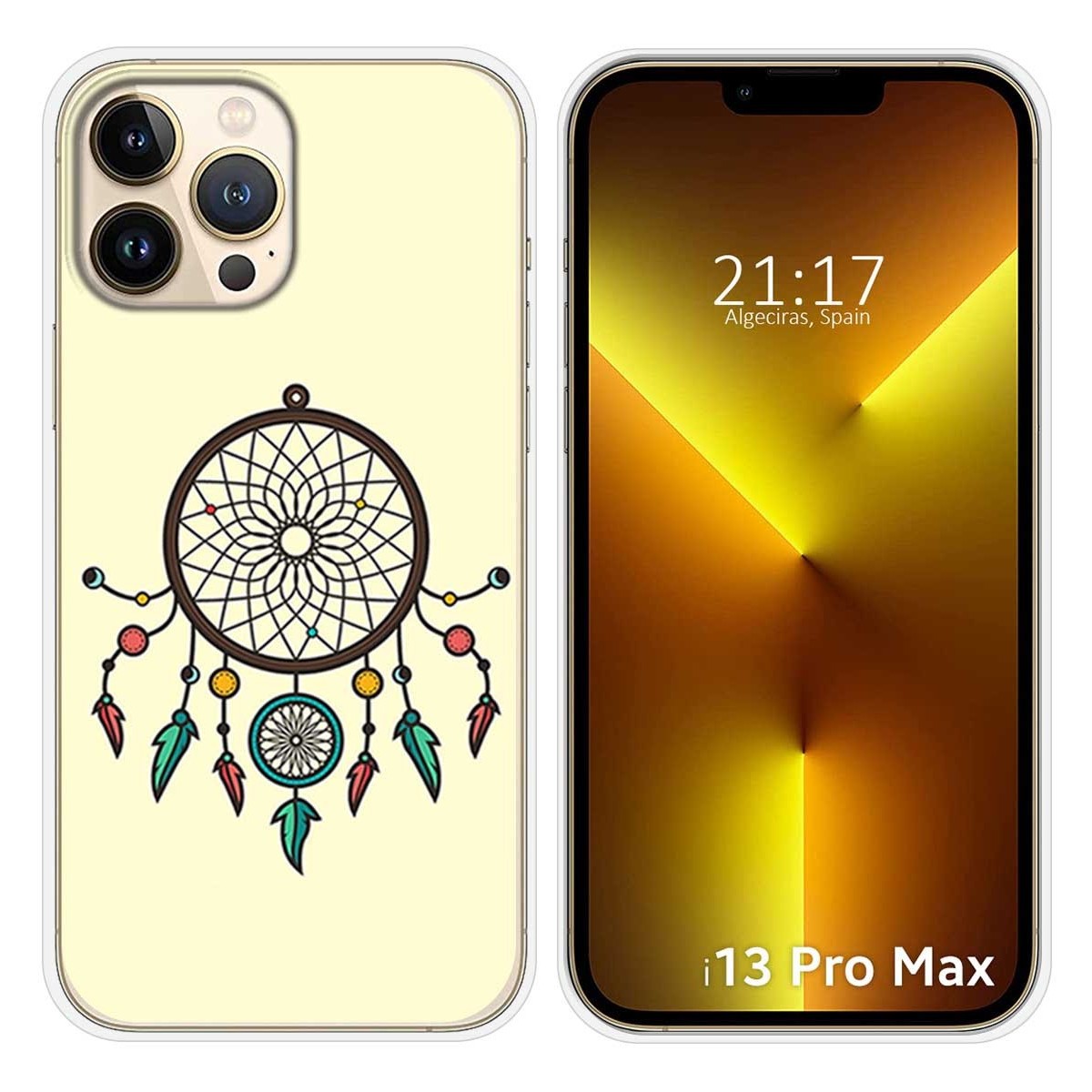 Funda Silicona compatible con iPhone 13 Pro Max (6.7) diseño Atrapasueños Dibujos