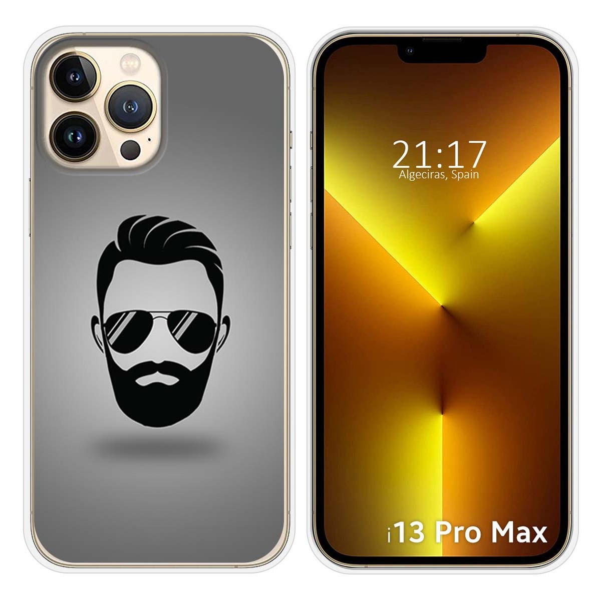 Funda Silicona compatible con iPhone 13 Pro Max (6.7) diseño Barba Dibujos