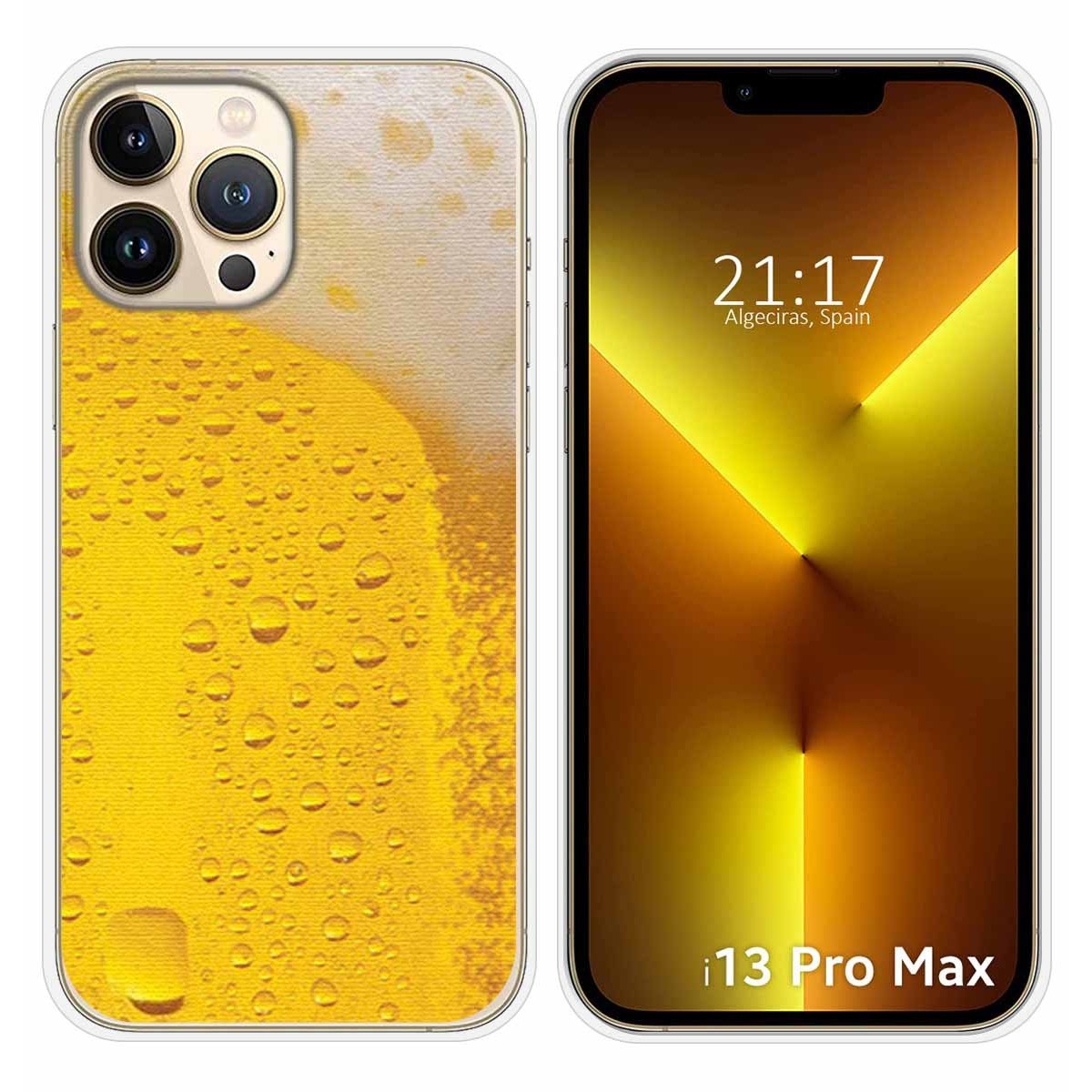 Funda Silicona compatible con iPhone 13 Pro Max (6.7) diseño Cerveza Dibujos