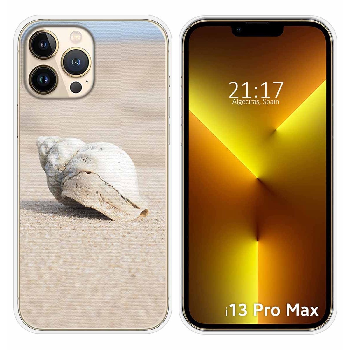 Funda Silicona compatible con iPhone 13 Pro Max (6.7) diseño Concha Dibujos