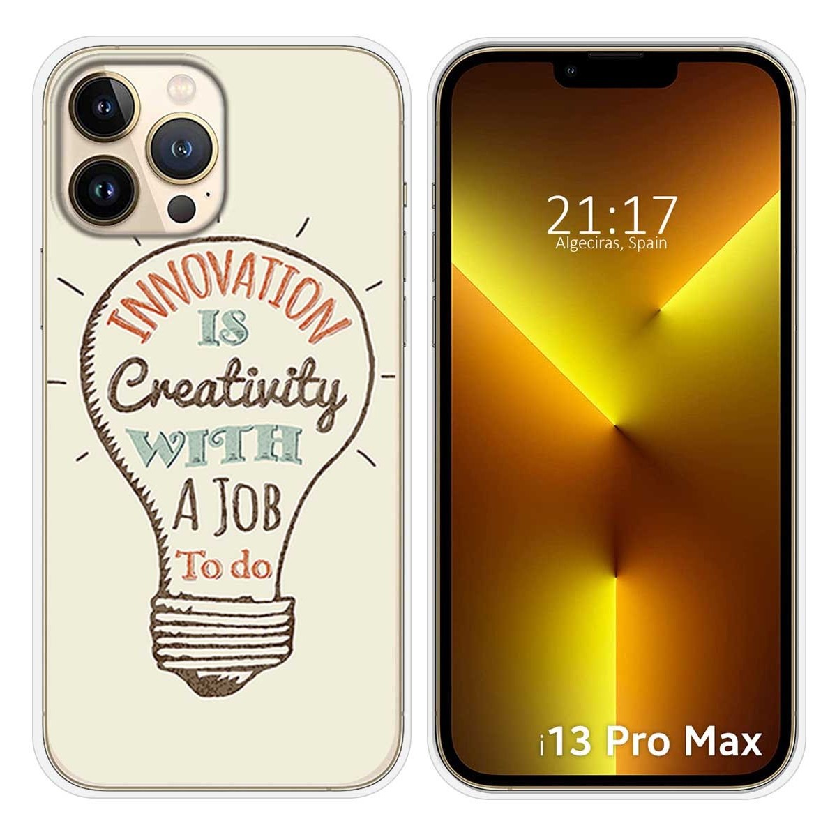 Funda Silicona compatible con iPhone 13 Pro Max (6.7) diseño Creativity Dibujos