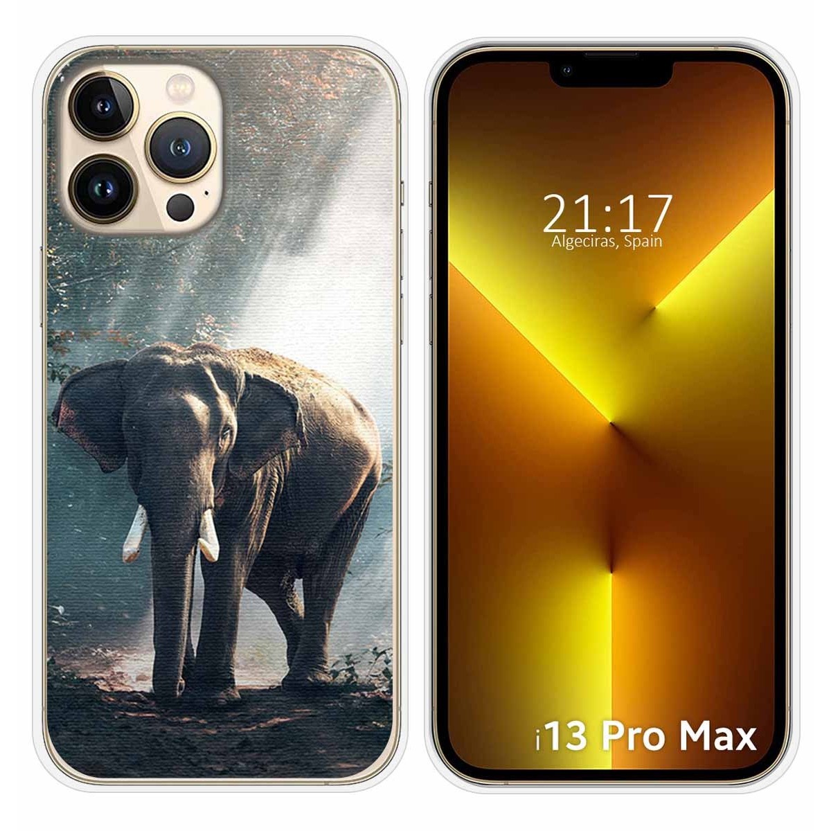 Funda Silicona compatible con iPhone 13 Pro Max (6.7) diseño Elefante Dibujos