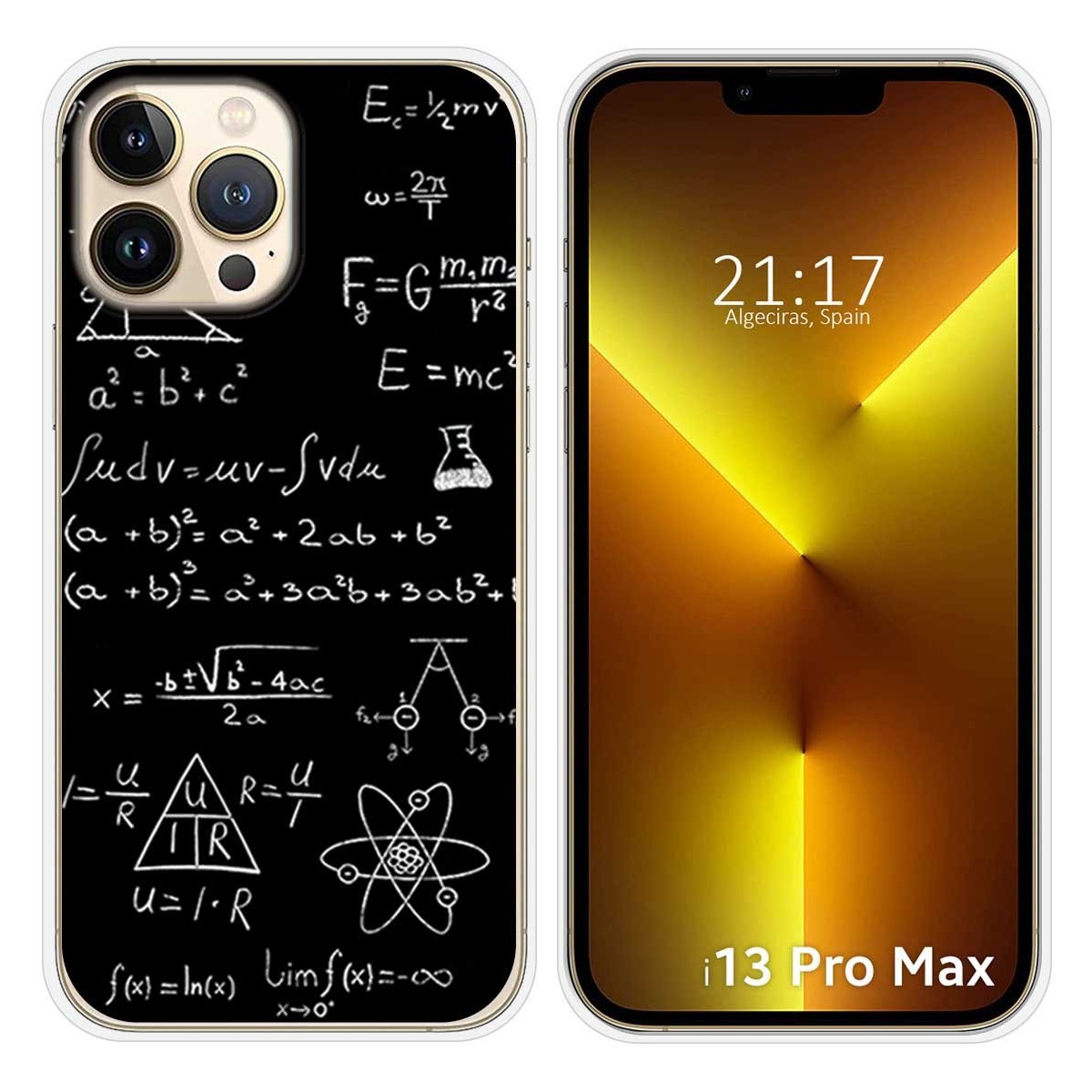 Funda Silicona compatible con iPhone 13 Pro Max (6.7) diseño Formulas Dibujos