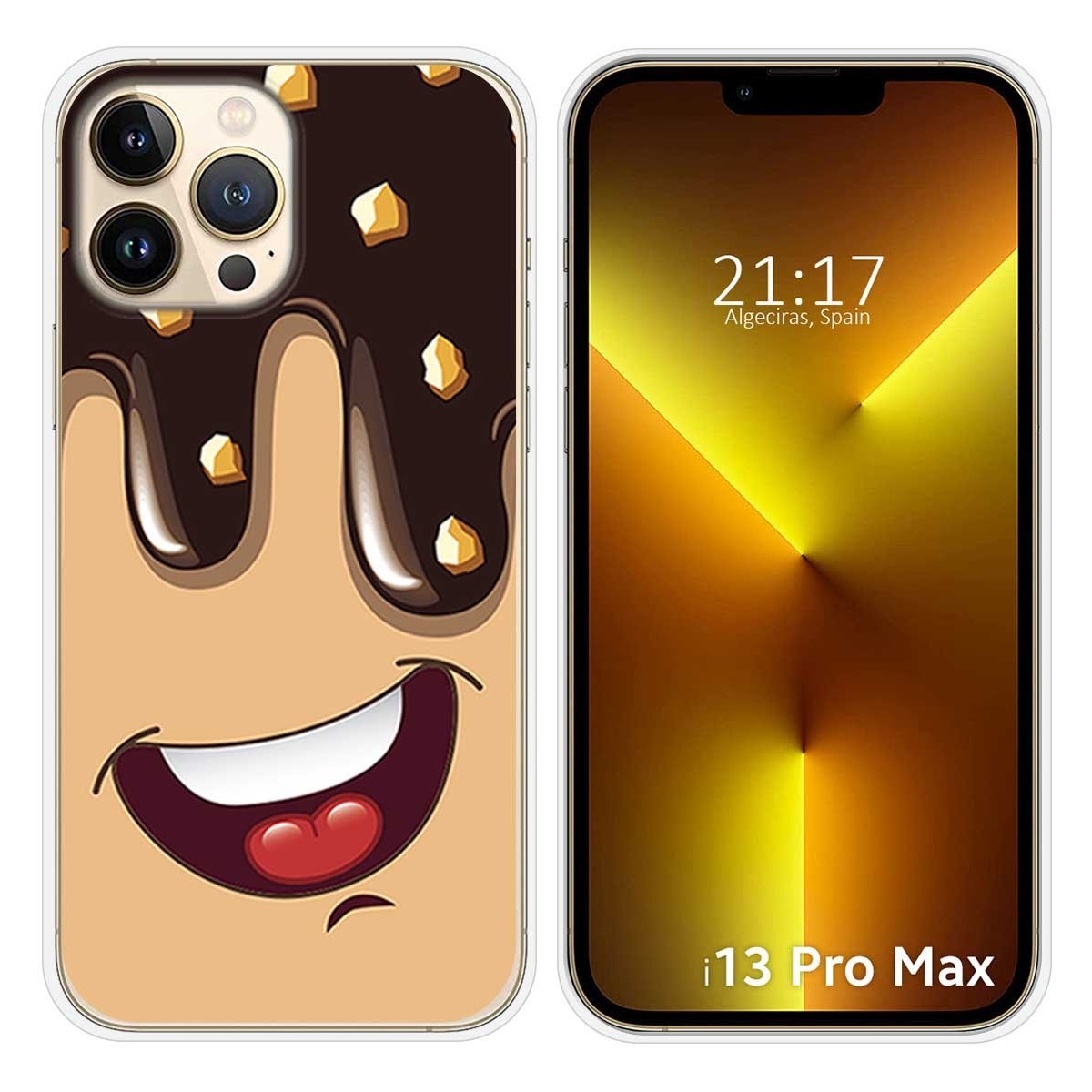 iPhone 13 Pro Max (6.7) Funda Gel Tpu Silicona dibujo Helado  Chocolate