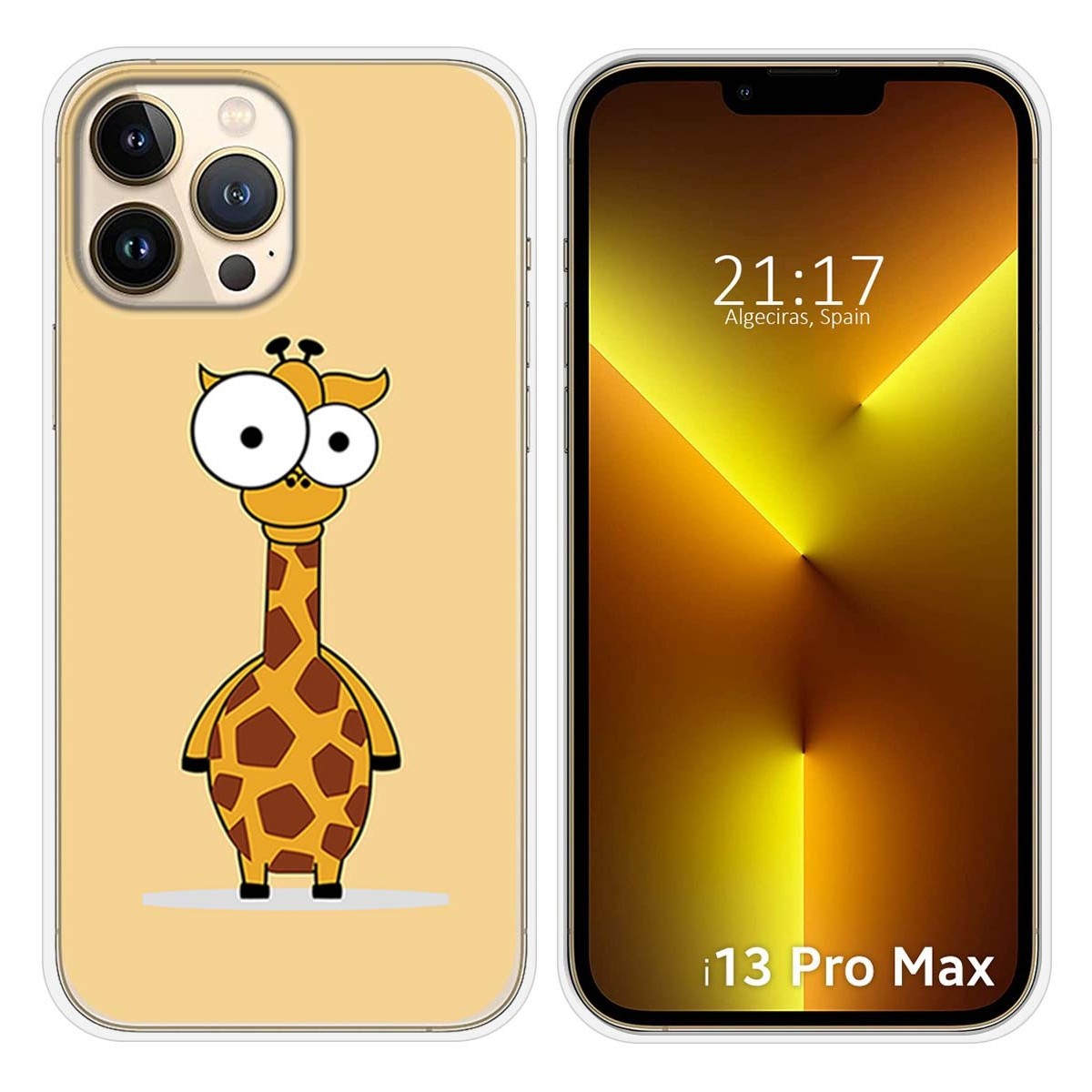 Funda Silicona compatible con iPhone 13 Pro Max (6.7) diseño Jirafa Dibujos