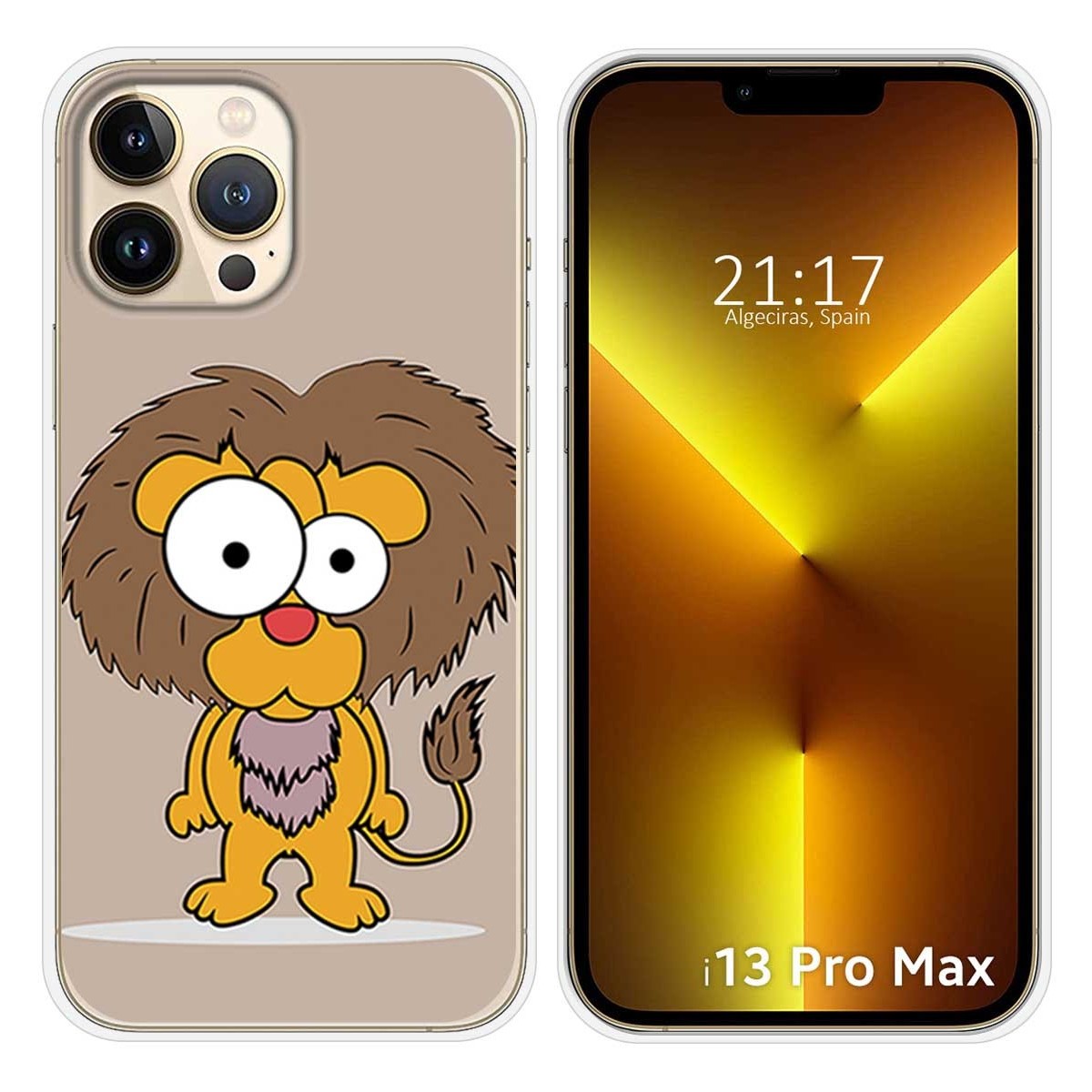 Funda Silicona compatible con iPhone 13 Pro Max (6.7) diseño Leon Dibujos