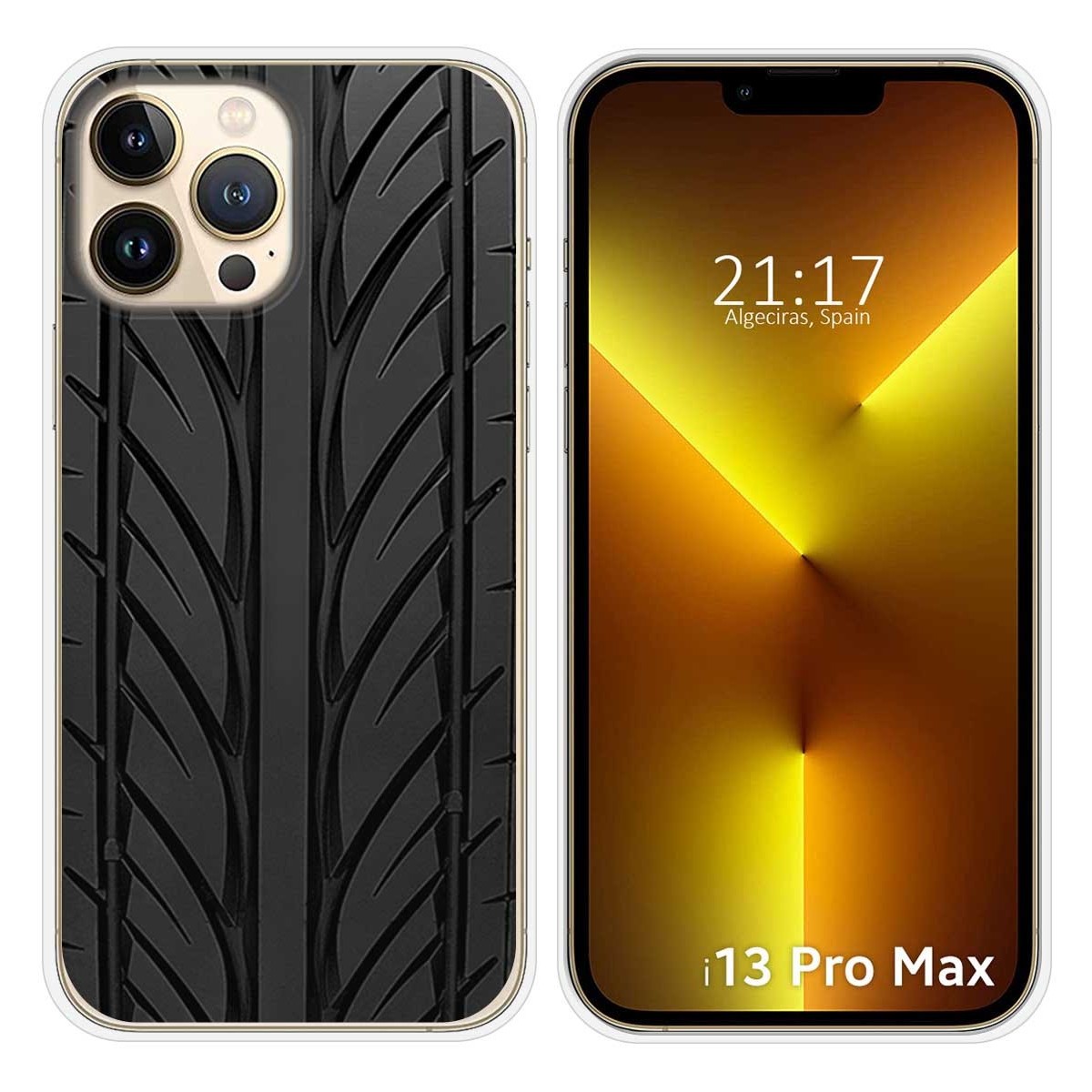 Funda Silicona compatible con iPhone 13 Pro Max (6.7) diseño Neumatico Dibujos