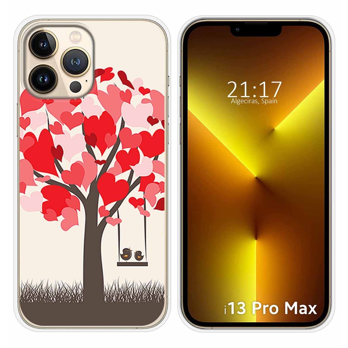 Funda Silicona compatible con iPhone 13 Pro Max (6.7) diseño Pajaritos Dibujos