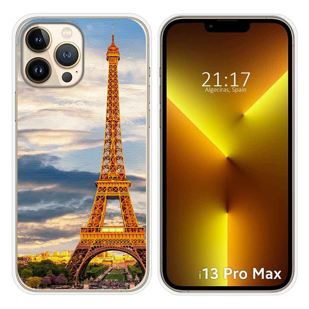 Funda Silicona compatible con iPhone 13 Pro Max (6.7) diseño Paris Dibujos