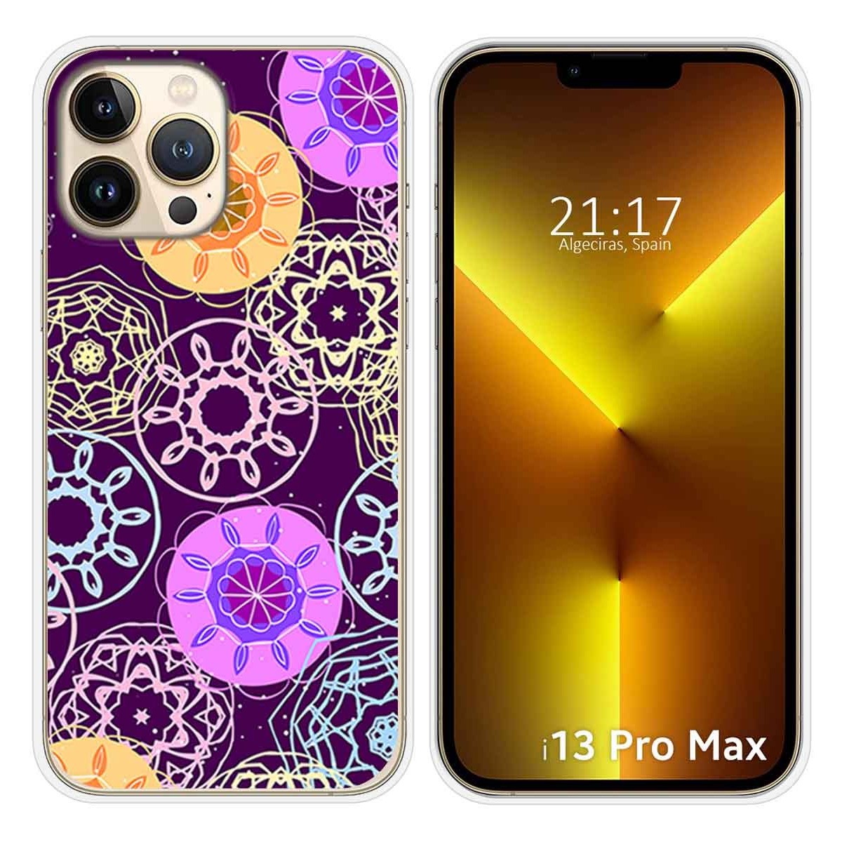 Funda Silicona compatible con iPhone 13 Pro Max (6.7) diseño Radial Dibujos