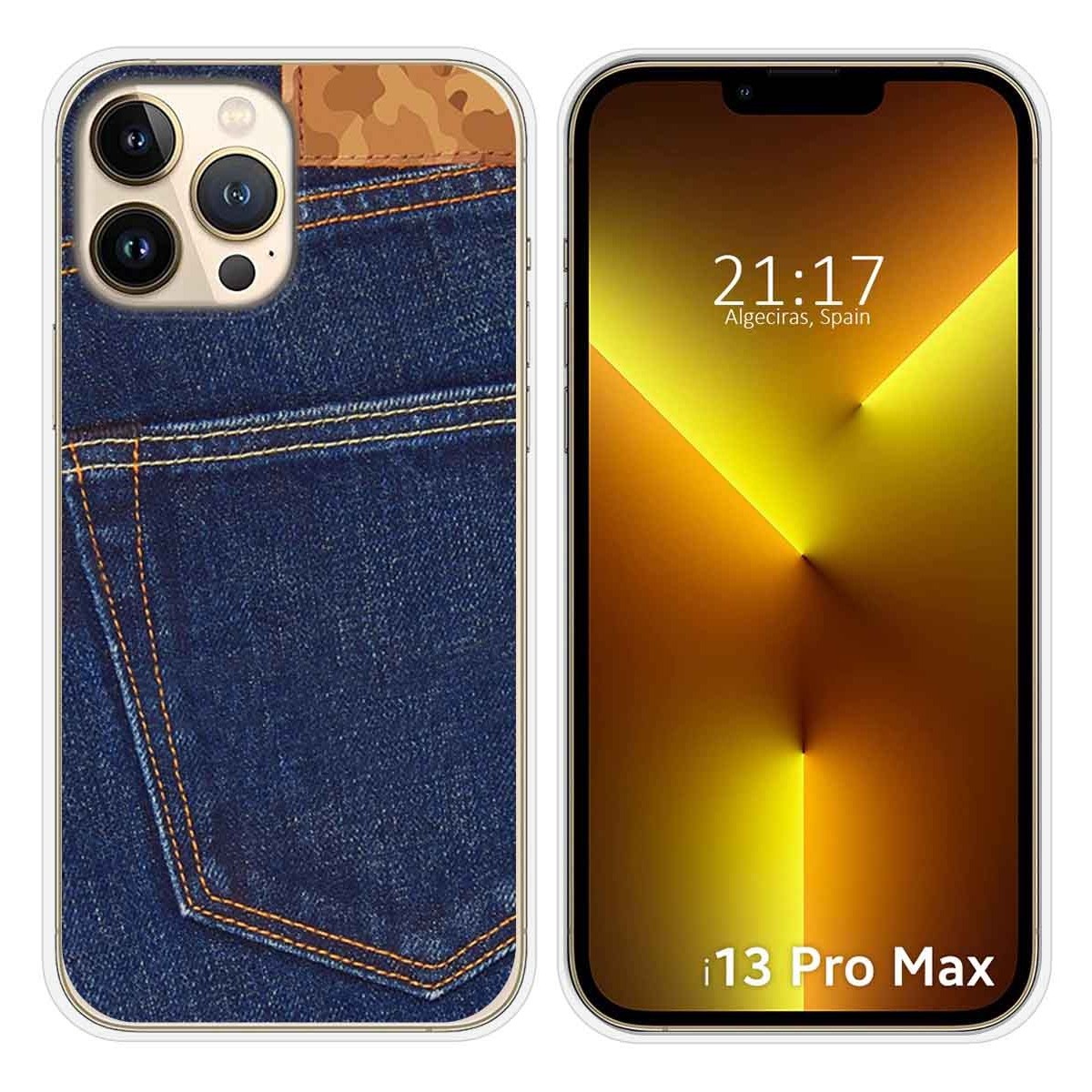 Funda Silicona compatible con iPhone 13 Pro Max (6.7) diseño Vaquero Dibujos