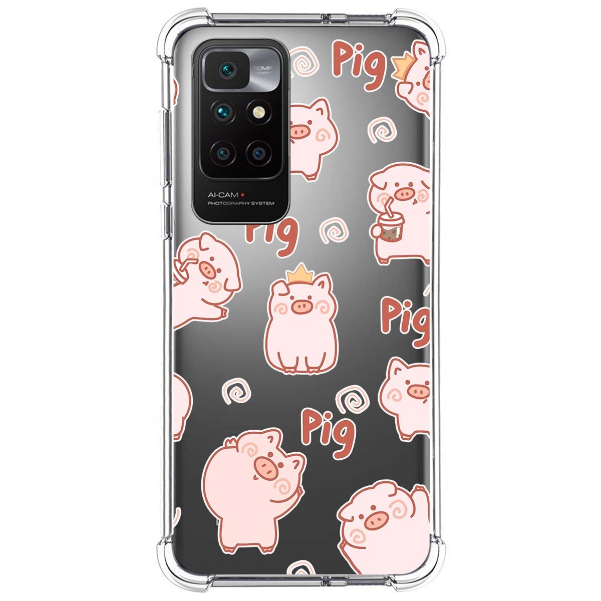 Funda Silicona Antigolpes para Xiaomi Redmi 10 (2021/2022) diseño Cerdos Dibujos