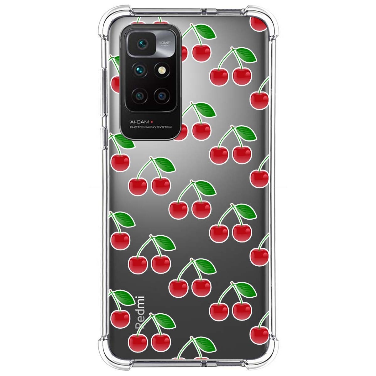 Funda Silicona Antigolpes para Xiaomi Redmi 10 (2021/2022) diseño Cerezas Dibujos