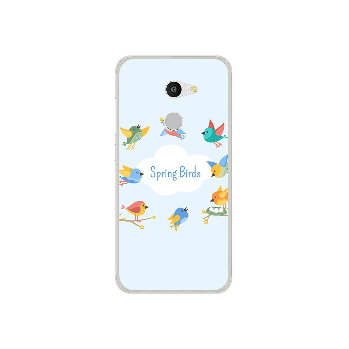 Funda Gel Tpu para Alcatel A3 (4G) Diseño Spring Birds Dibujos