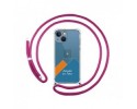 Personaliza tu Funda Colgante Transparente compatible con Iphone 13 Mini (5.4) con Cordon Rosa Fucsia Dibujo Personalizada