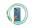Personaliza tu Funda Colgante Transparente compatible con Iphone 13 Mini (5.4) con Cordon Verde Agua Dibujo Personalizada