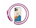 Personaliza tu Funda Colgante Transparente compatible con Iphone 13 Pro Max (6.7) con Cordon Rosa Fucsia Dibujo Personalizada