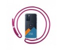 Personaliza tu Funda Colgante Transparente para Oppo Reno 6 5G con Cordon Rosa Fucsia Dibujo Personalizada